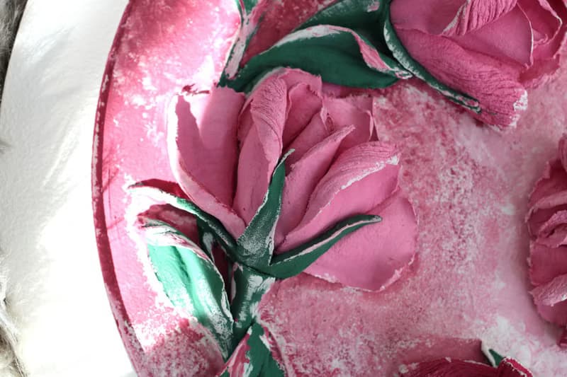 Roses, round 3D rose painting, home decor, texture painting.