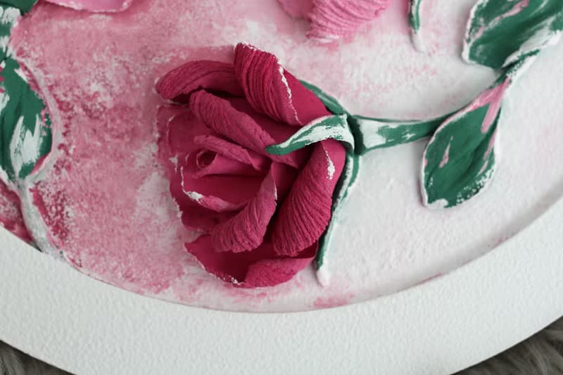 Roses, round 3D rose painting, home decor, texture painting.