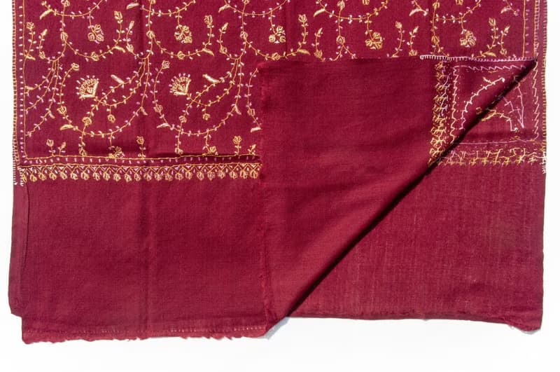 喀什米爾Cashmere/羊絨圍巾/純羊毛圍巾披巾/戒指絨披肩-刺繡花朵