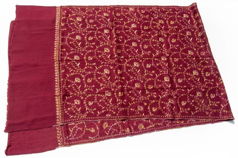 喀什米爾Cashmere/羊絨圍巾/純羊毛圍巾披巾/戒指絨披肩-刺繡花朵