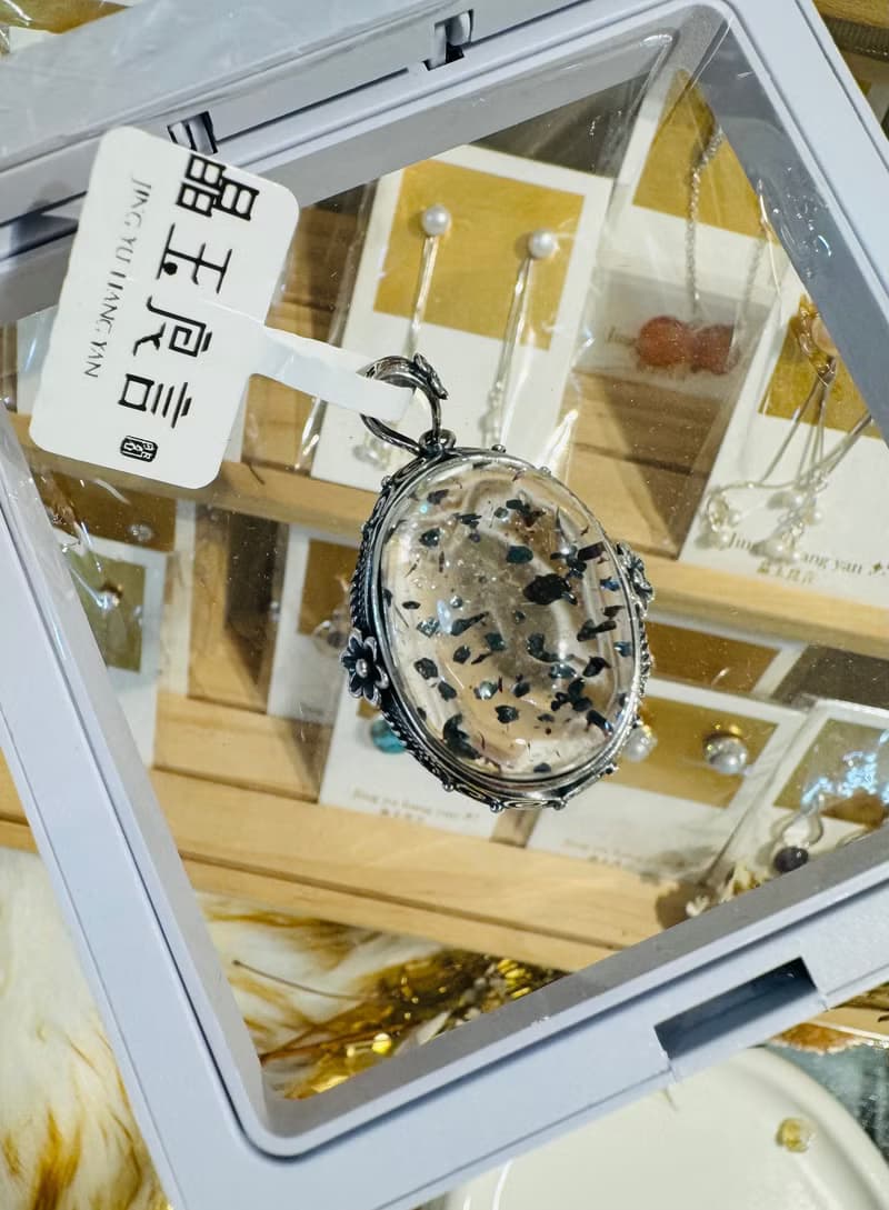 小精品滿版黑毒液彼岸花瓣超七13.2g純銀項鍊三輪骨幹水晶
