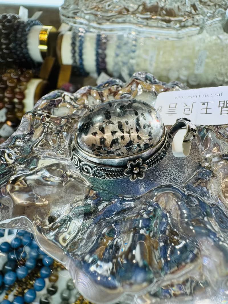 小精品滿版黑毒液彼岸花瓣超七13.2g純銀項鍊三輪骨幹水晶