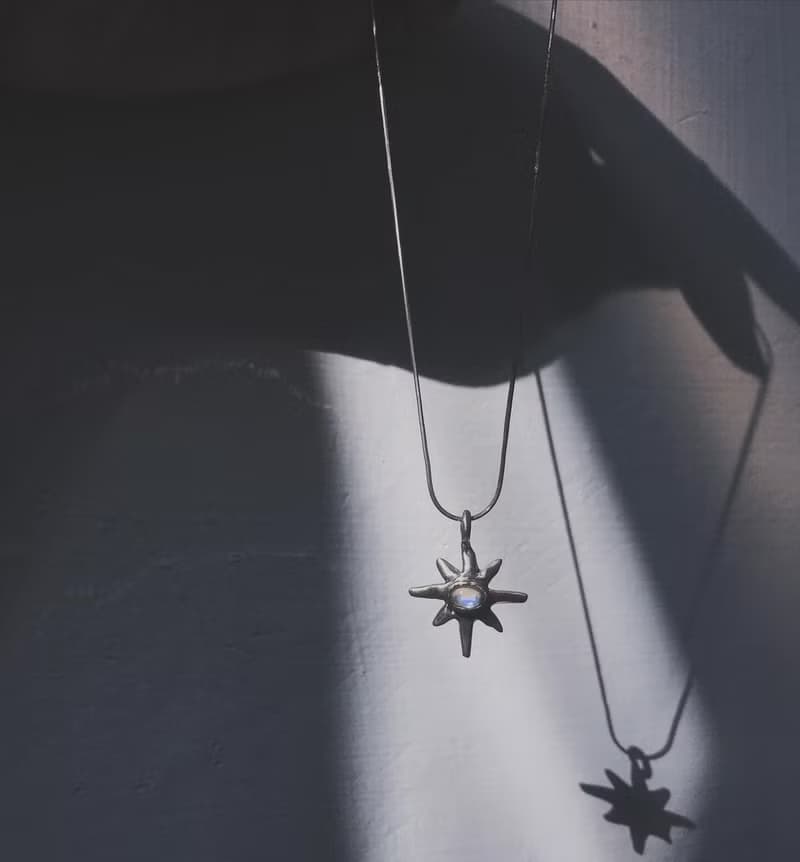 925銀 星芒造型 月光石 項鍊