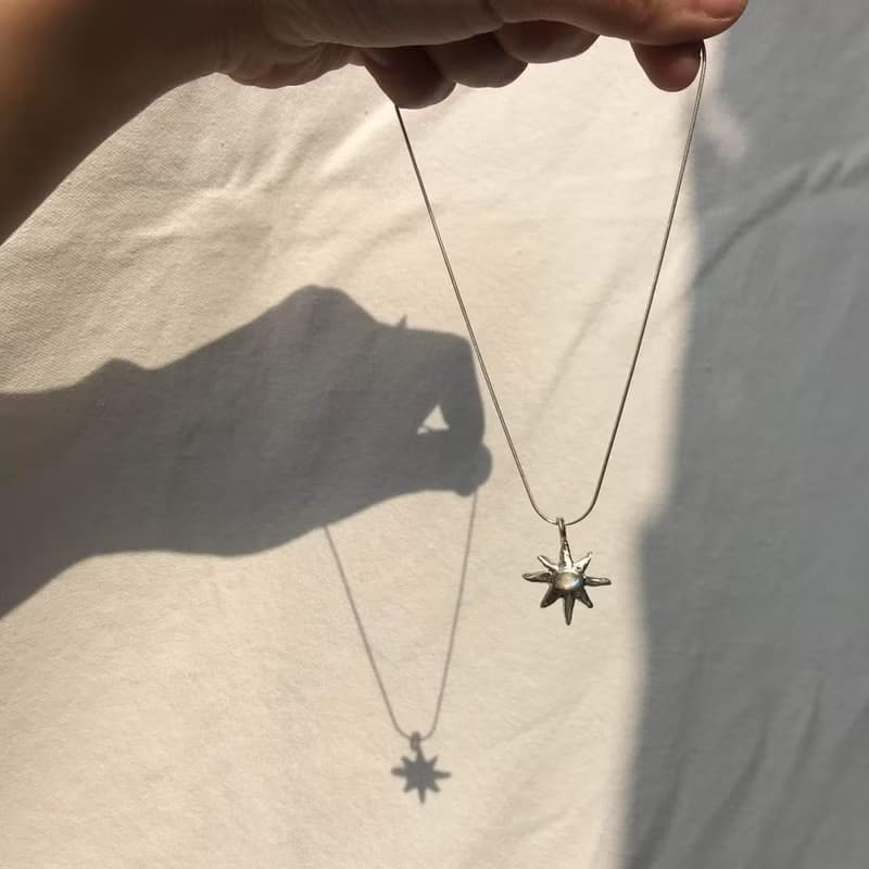925銀 星芒造型 月光石 項鍊