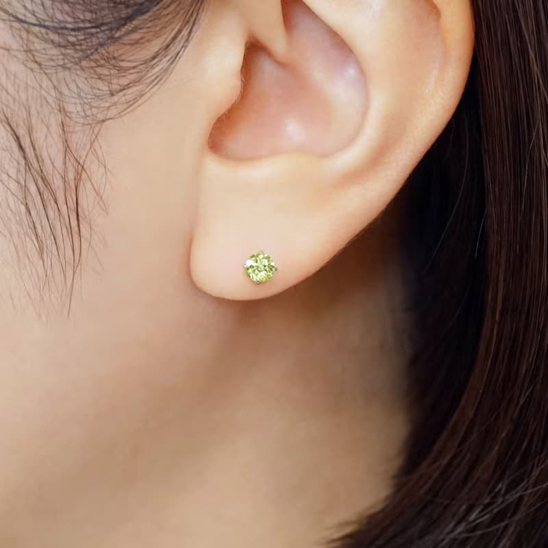 【Second Earrings】 鉑金橄欖石耳環