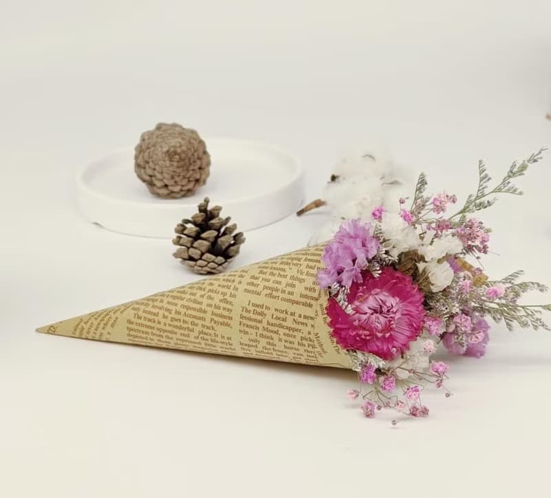 乾燥花甜筒小花束-經典版 迷你甜筒 交換禮物 婚禮小物  探房禮