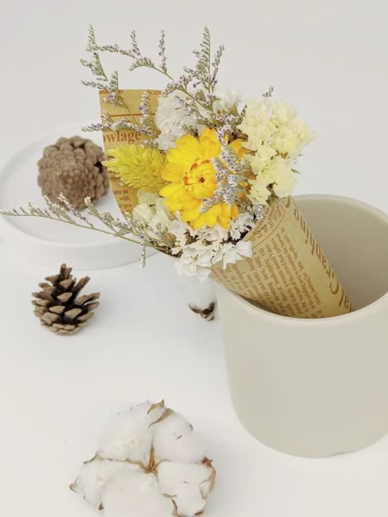 乾燥花甜筒小花束-經典版 迷你甜筒 交換禮物 婚禮小物  探房禮