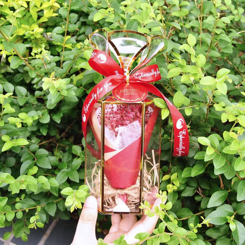 迷你乾燥花束禮盒(大)-喜氣紅 生日禮物