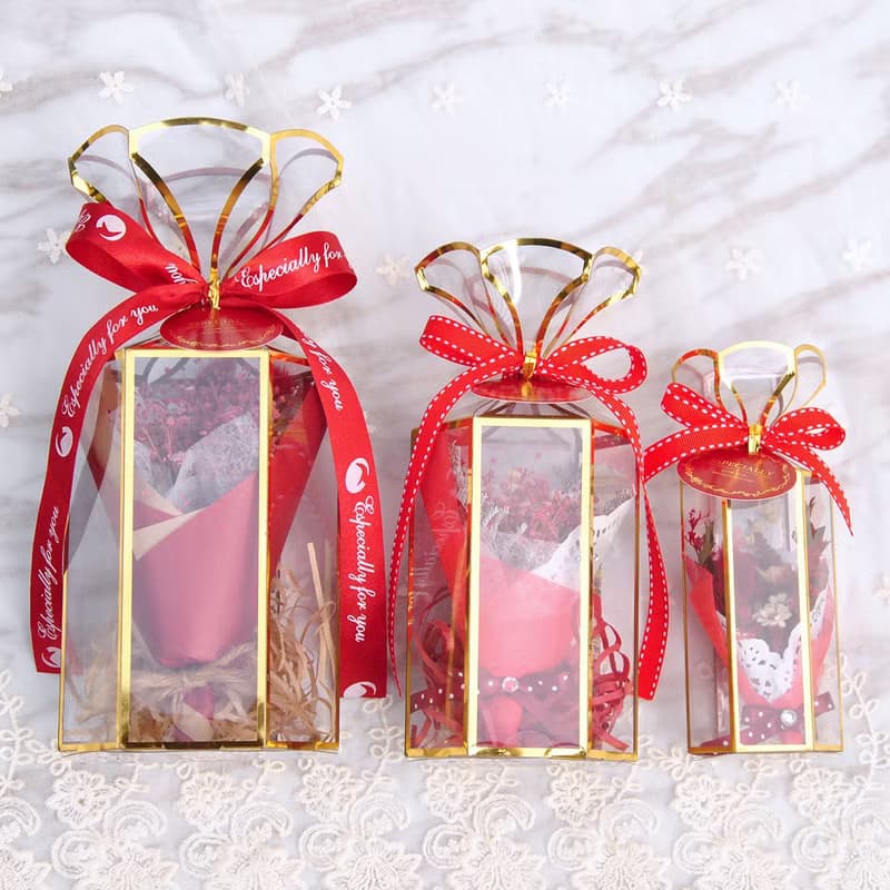 迷你乾燥花束禮盒(大)-喜氣紅 生日禮物