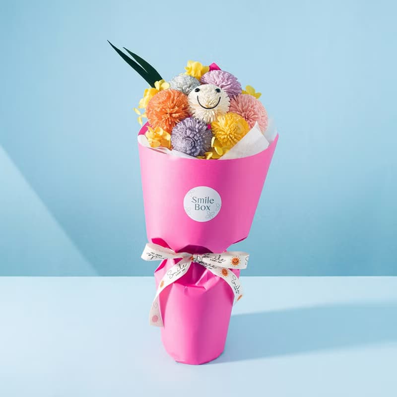 微笑的力量微笑花束2.0 畢業季 畢業花束 附花瓶 索拉花 永生花