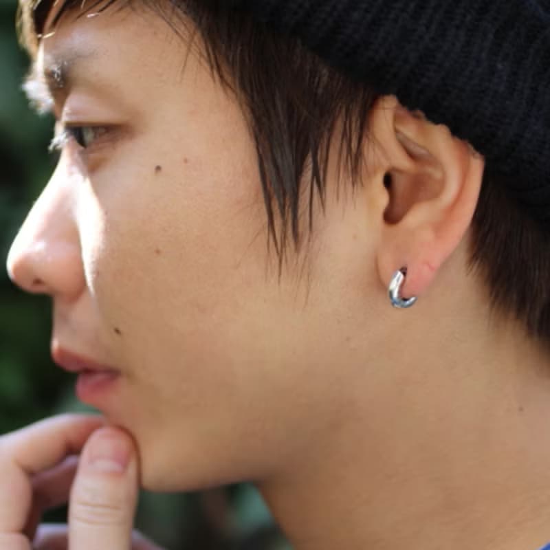 silver925 ピアス -Portion Pierce- (1P)　イヤリング　スターリングシルバー　フープピアス　日本
