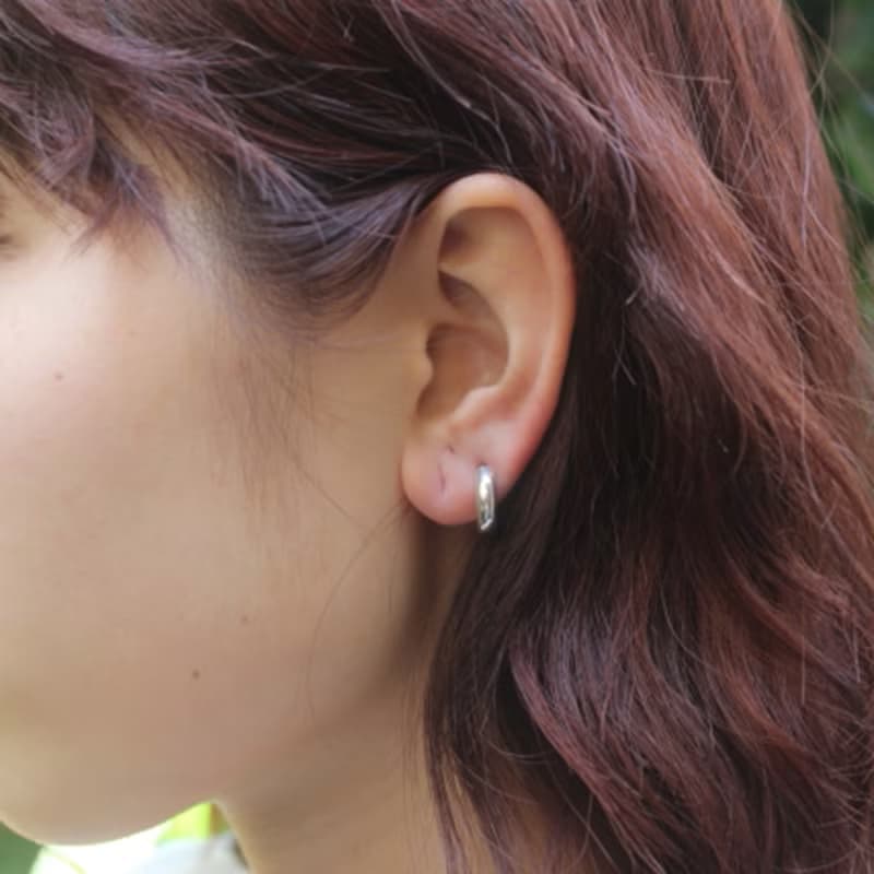 silver925 ピアス -Portion Pierce- (1P)　イヤリング　スターリングシルバー　フープピアス　日本