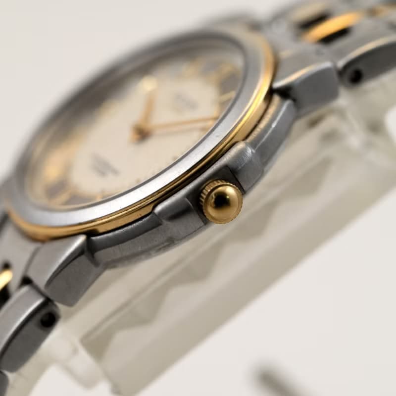 CITIZEN EXCEED EURO レディース腕時計 高精度クォーツ シルバー文字盤 3330-C80487 コンビカラーベルト 手錶