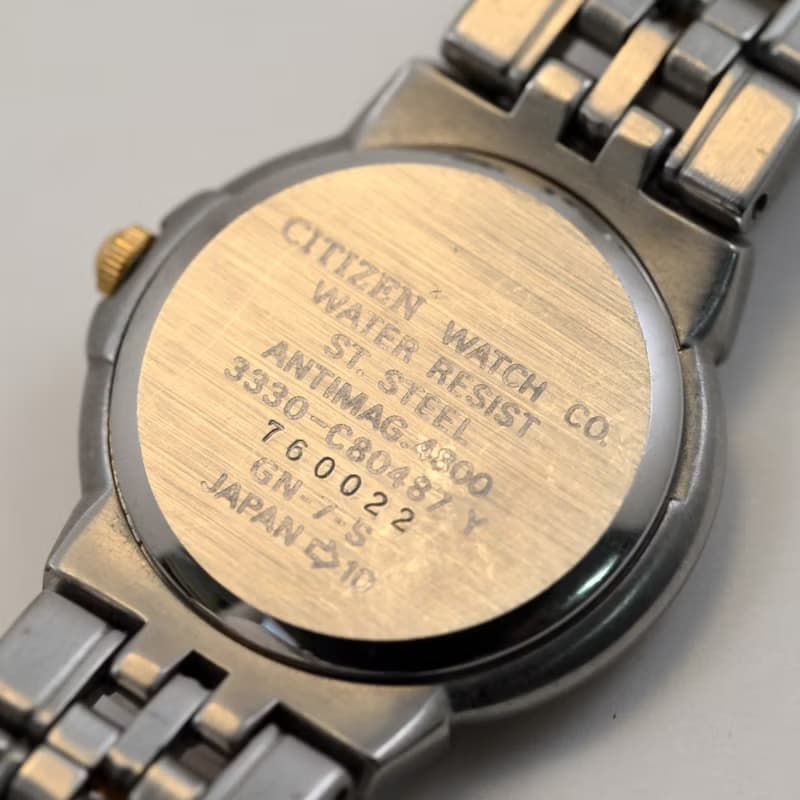 CITIZEN EXCEED EURO レディース腕時計 高精度クォーツ シルバー文字盤 3330-C80487 コンビカラーベルト 手錶