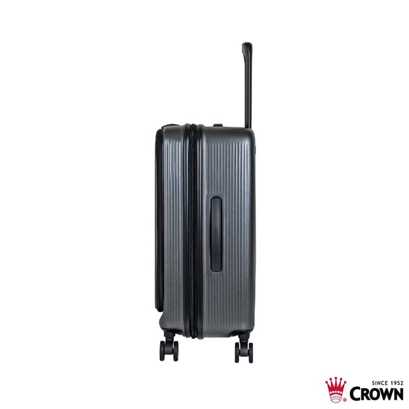 【CROWN】25吋 DOPPIO 前開框架拉桿箱 託運箱  霧面鐵灰