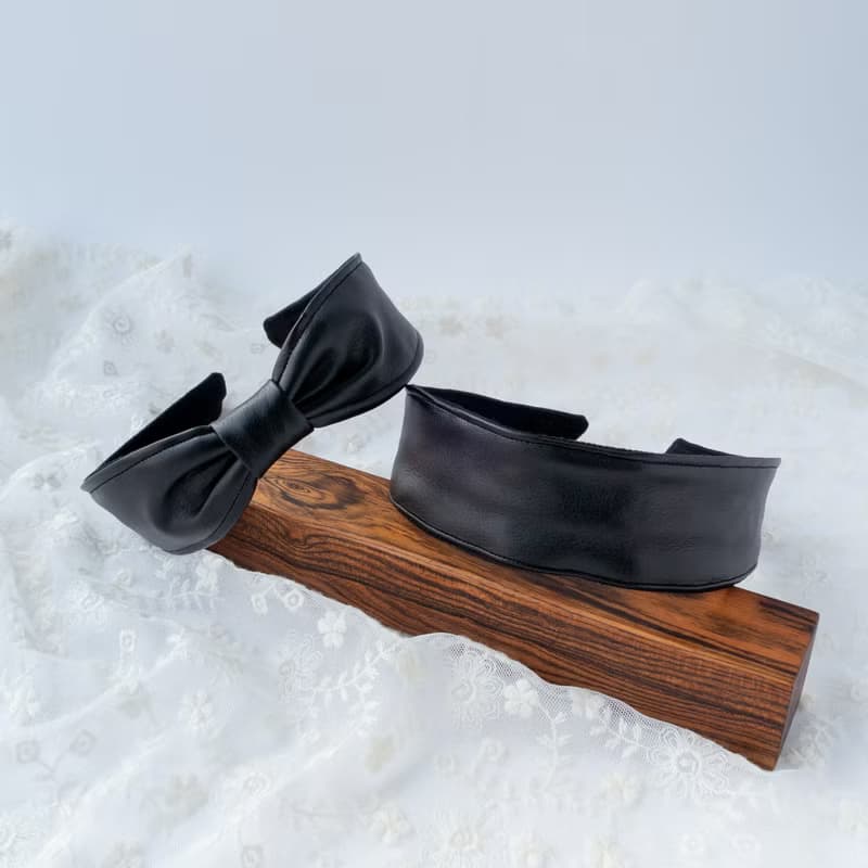 soft glossy leather hairband handmade headband