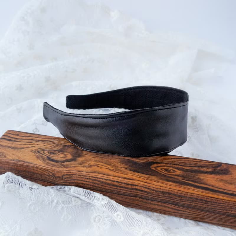 soft glossy leather hairband handmade headband