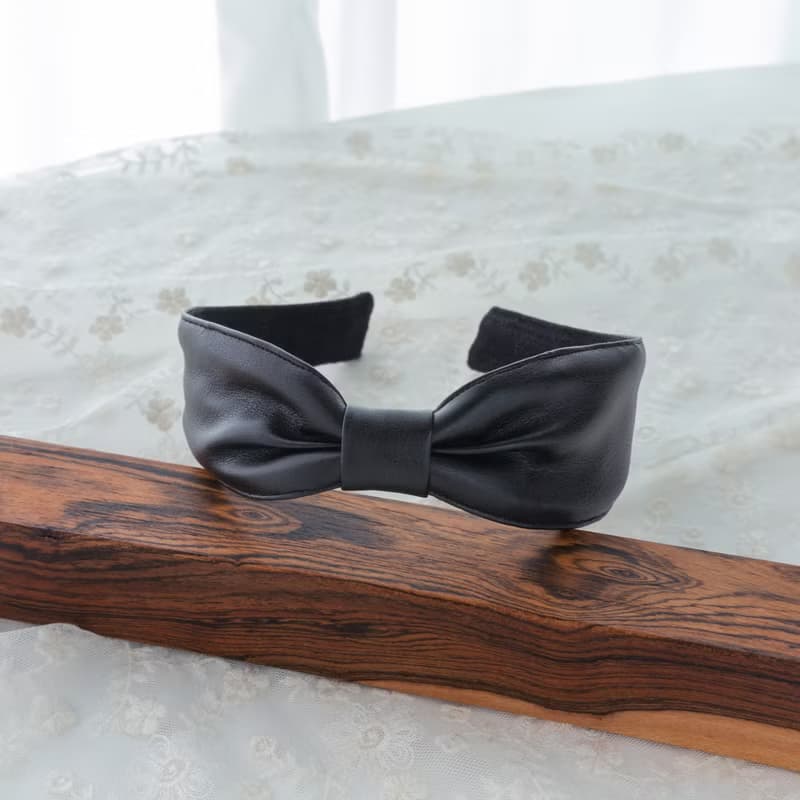 soft glossy leather hairband handmade headband