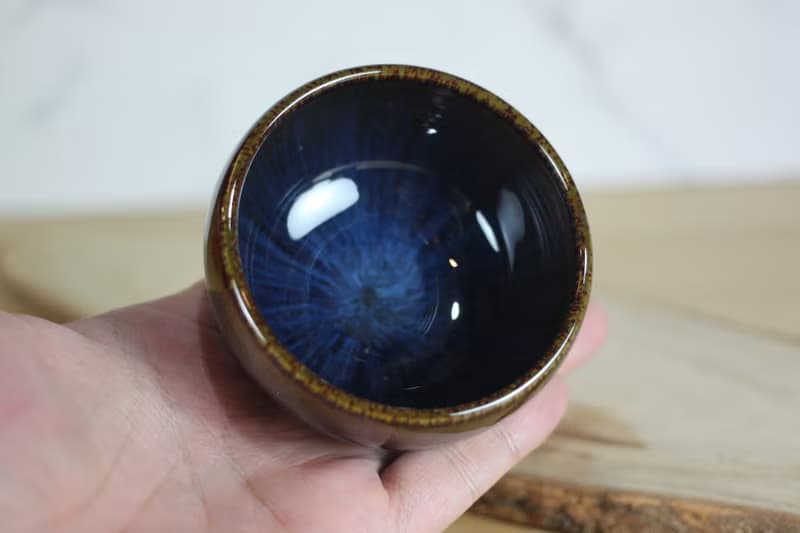 【送禮好物】100ml 天目釉 手拉坯茶杯 鶯歌名家葉敏祥手作