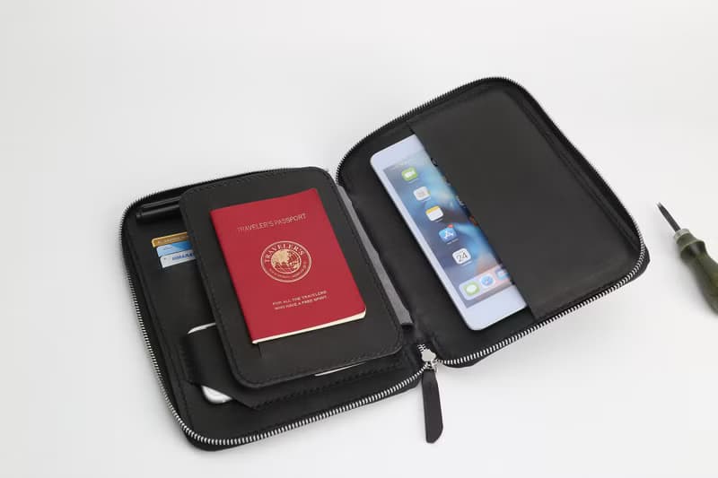 Traveler | 旅行收纳包纯手工真皮多功能拉链钱包手拿包 黑色