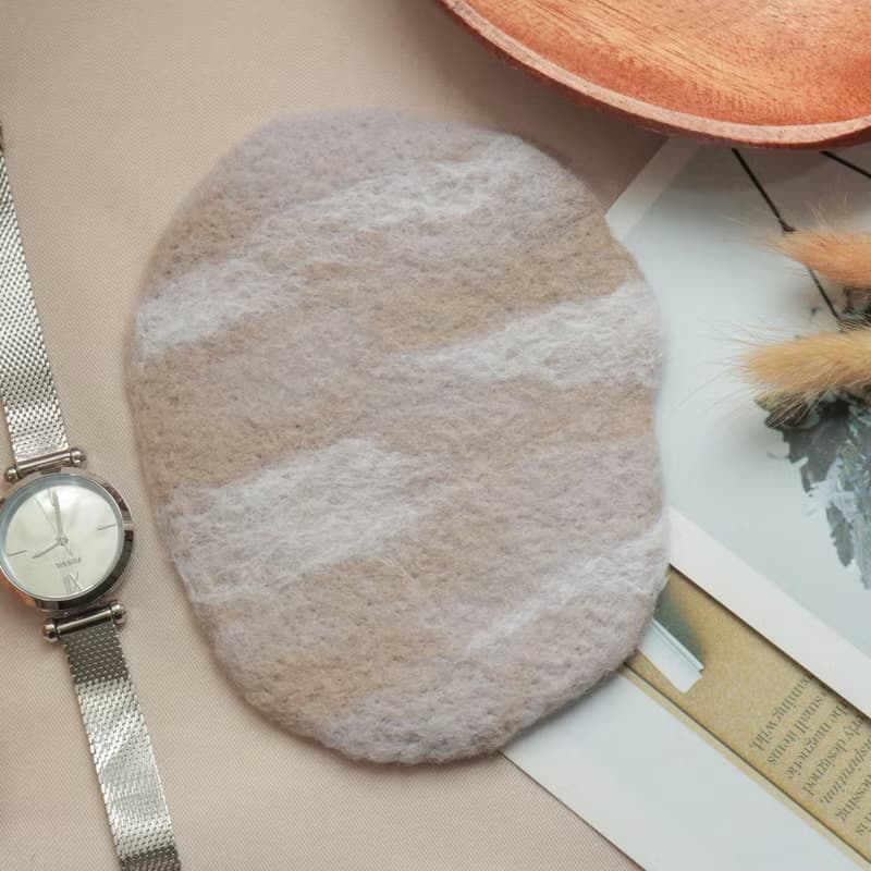 禪意混色羊毛氈隔熱杯墊 | 原創純手工羊毛氈