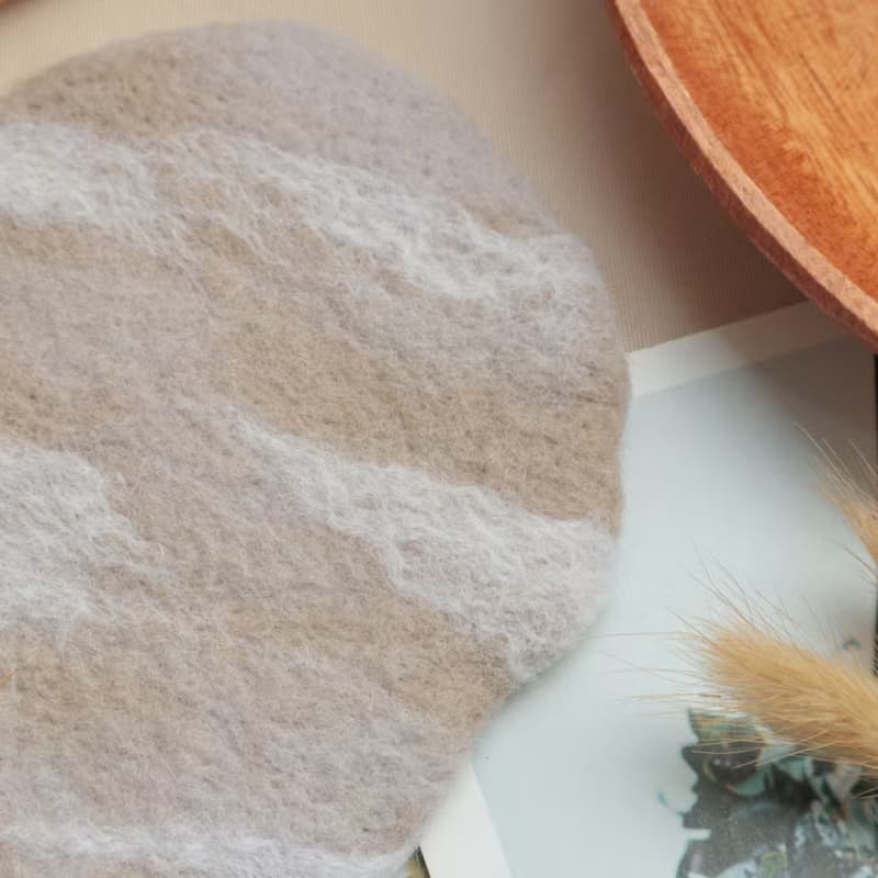 禪意混色羊毛氈隔熱杯墊 | 原創純手工羊毛氈