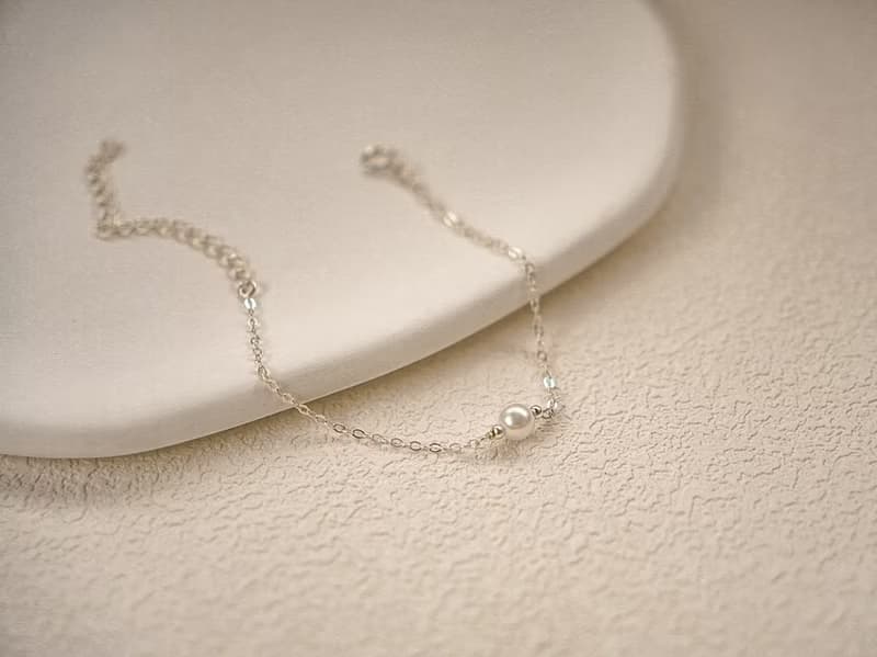 SV925/14KGF 正圓強光 小珍珠手鍊/腳鍊 Swarovski