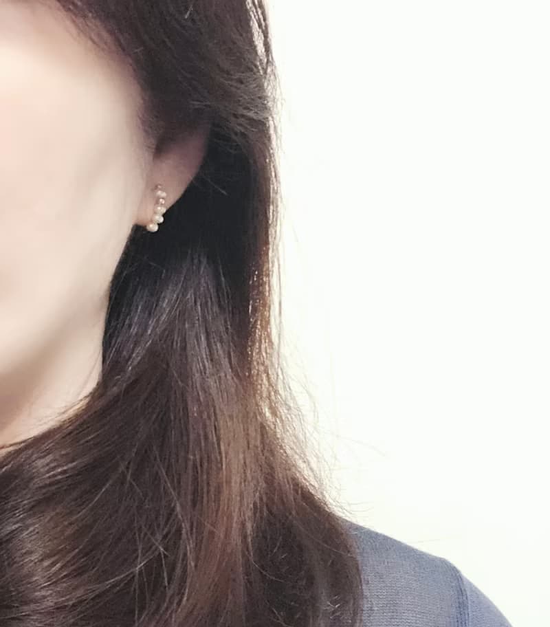 愛微笑 珍珠耳環 無痛耳夾 貼耳