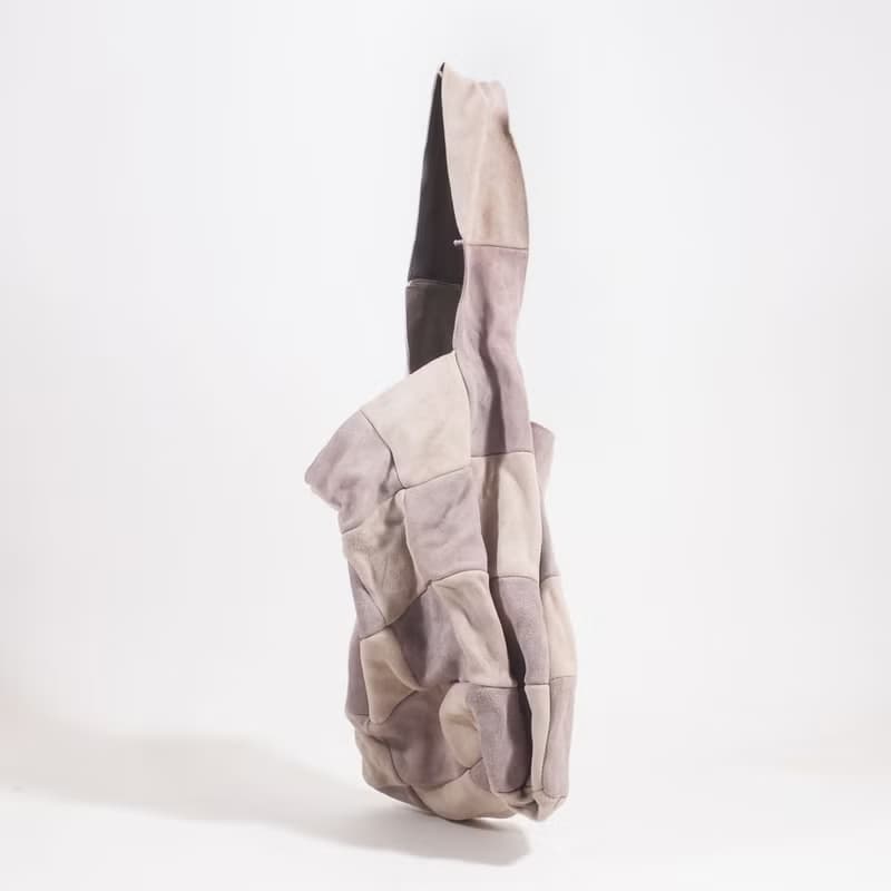 つぎしわbag#グレー/本革/山羊革/リバーシブル/手提げ/ハンドバッグ/HB045