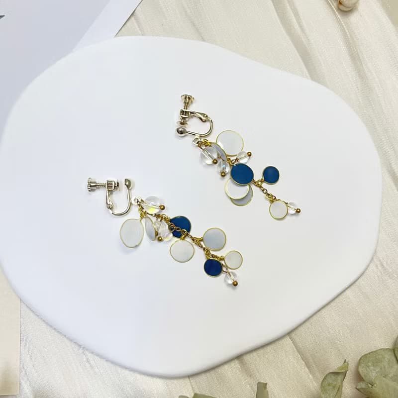 放滿冰塊的蘇打汽水/手工耳環/無痛耳夾/樹脂耳環/禮物