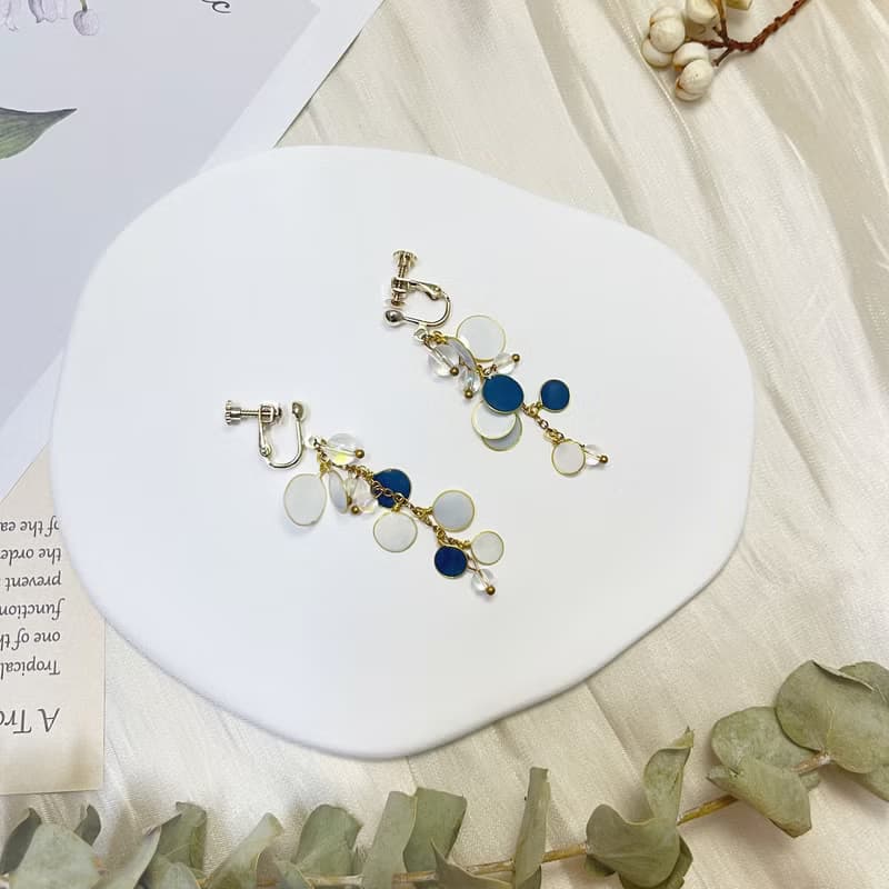 放滿冰塊的蘇打汽水/手工耳環/無痛耳夾/樹脂耳環/禮物