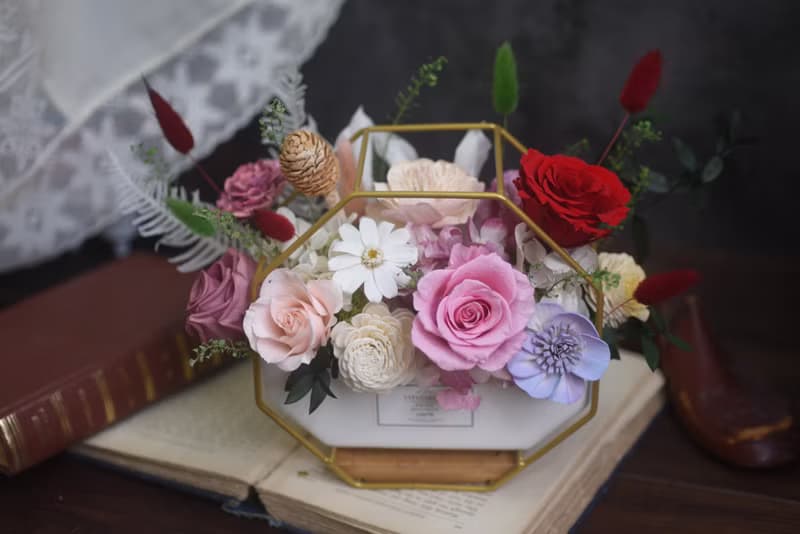 開幕盆花 榮升賀禮 喬遷花禮 永生花花禮  乾燥花禮 嫣紅