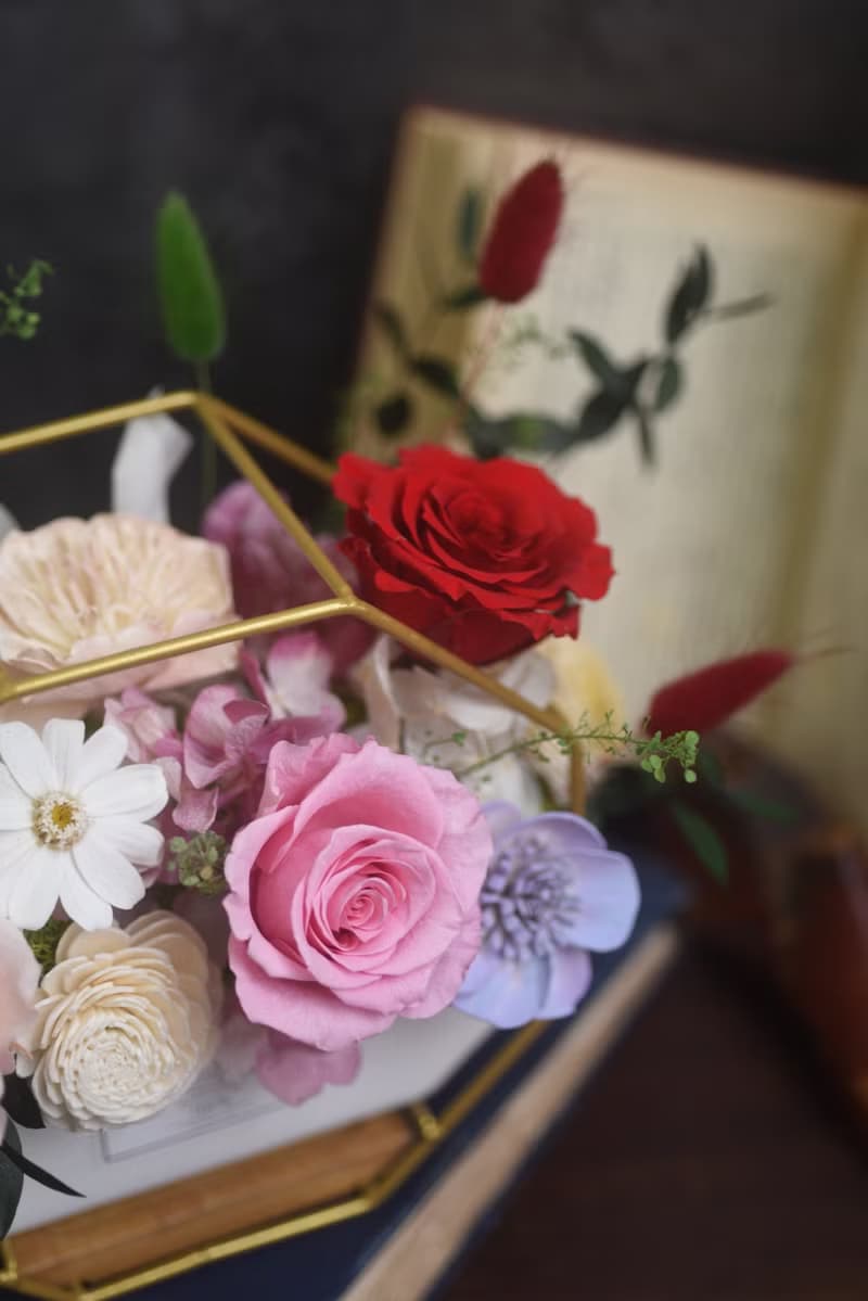 開幕盆花 榮升賀禮 喬遷花禮 永生花花禮  乾燥花禮 嫣紅