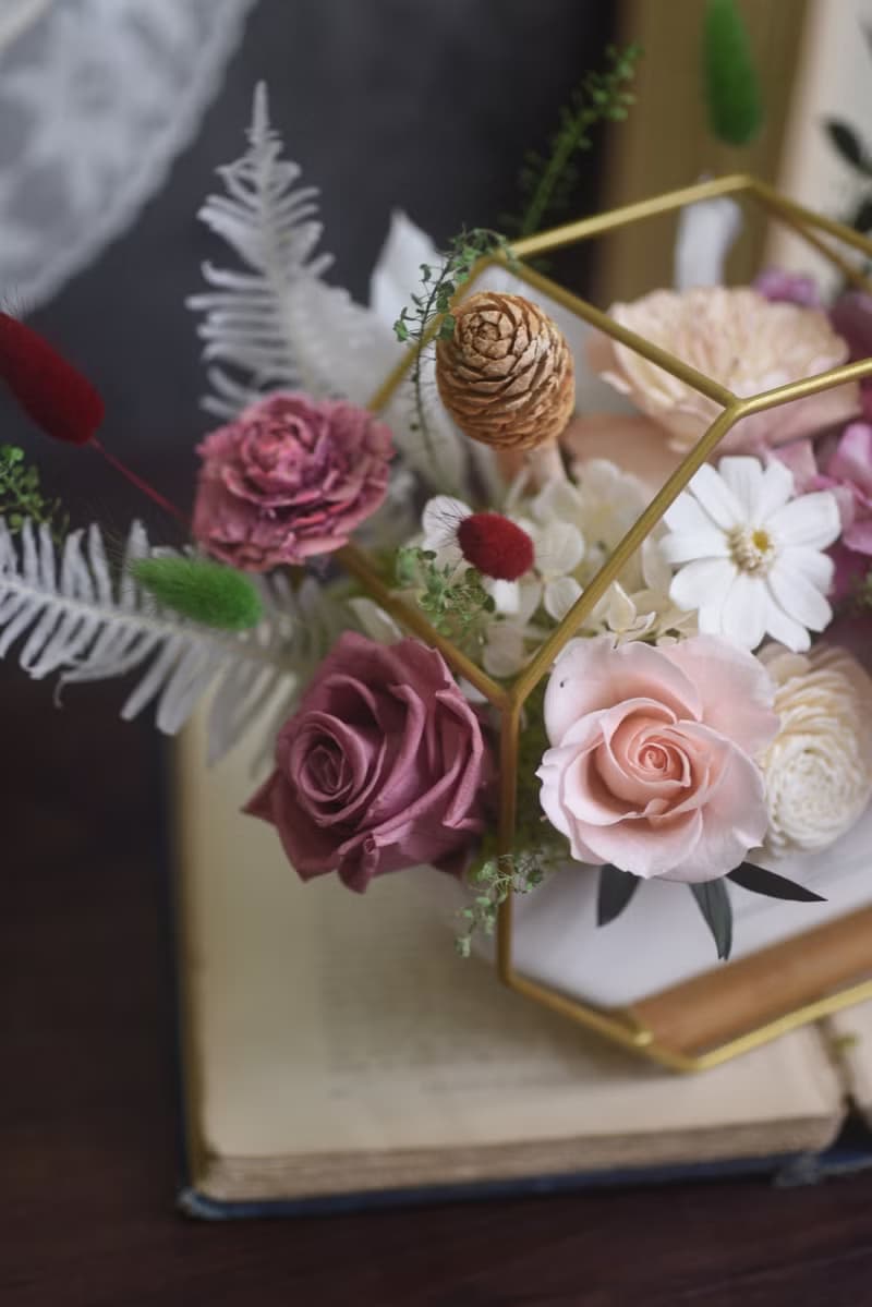 開幕盆花 榮升賀禮 喬遷花禮 永生花花禮  乾燥花禮 嫣紅