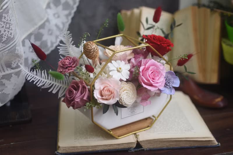 開幕盆花 榮升賀禮 喬遷花禮 永生花花禮  乾燥花禮 嫣紅