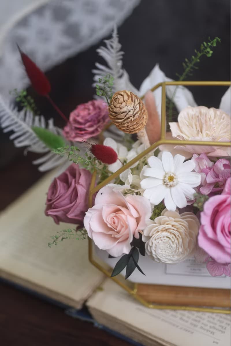 開幕盆花 榮升賀禮 喬遷花禮 永生花花禮  乾燥花禮 嫣紅