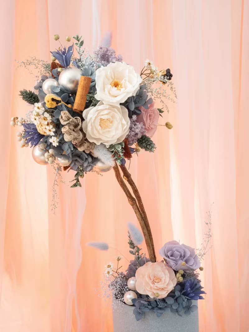 歪歪藍調Twisty Blue 永生花球樹永生花禮生日母親節喬遷升職