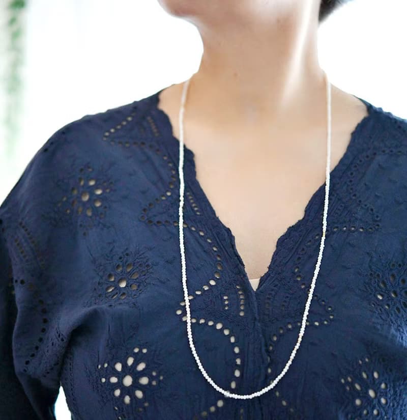 幸せを運んでくれる 3WAY シードパールロングネックレス 2連ネックレス ブレスレット 重ね付けにも 6月誕生石