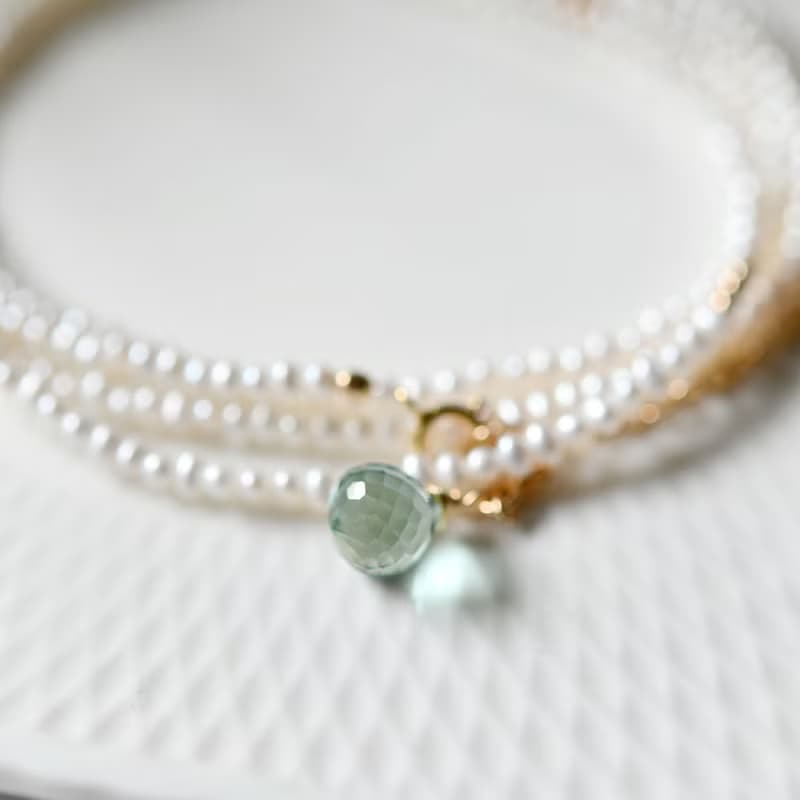 幸せを運んでくれる 3WAY シードパールロングネックレス 2連ネックレス ブレスレット 重ね付けにも 6月誕生石
