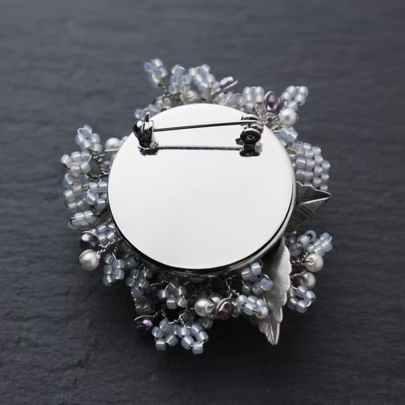 Beaded Bouquet Brooch (Ice Blue)/ビーズブーケのブローチ