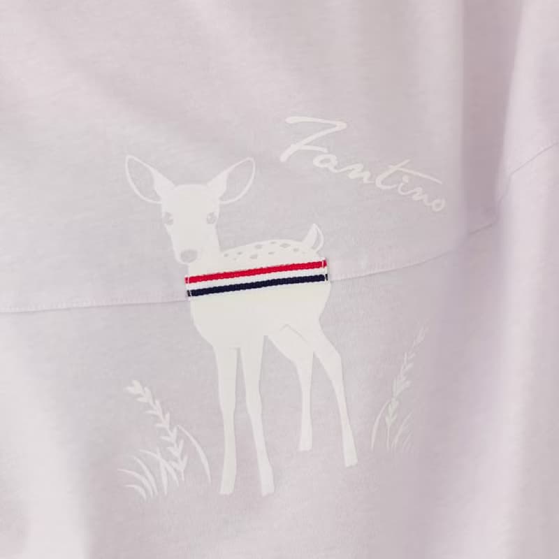 MIT有機棉飛鼠五分袖居家服-麻花粉紫