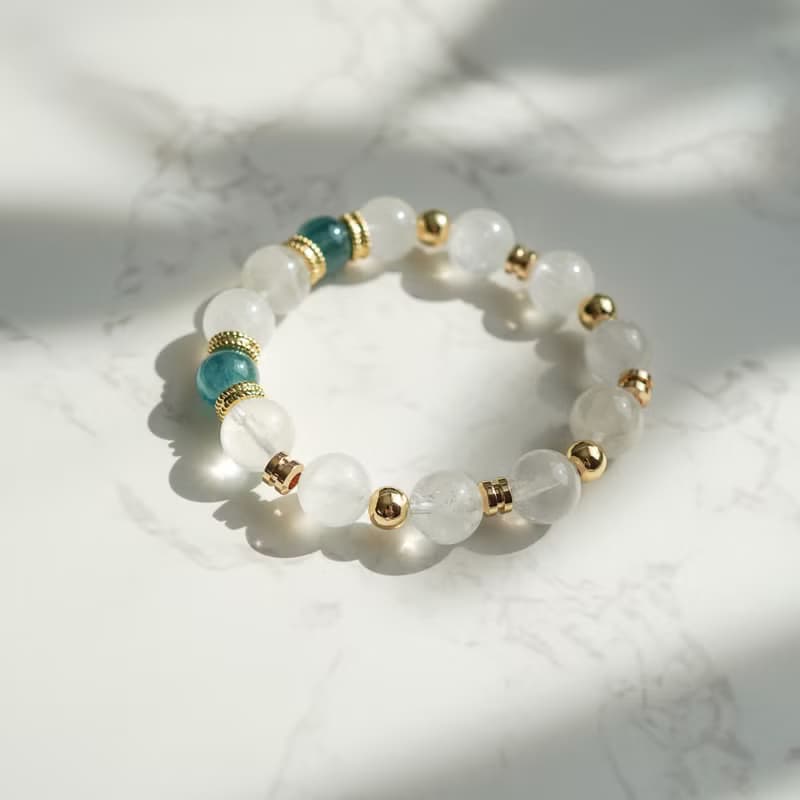 白幽靈藍晶石14KGF手鏈