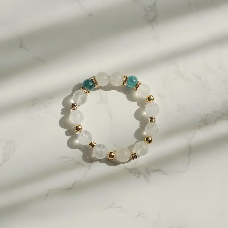 白幽靈藍晶石14KGF手鏈