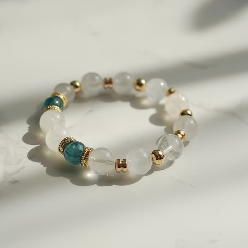 白幽靈藍晶石14KGF手鏈