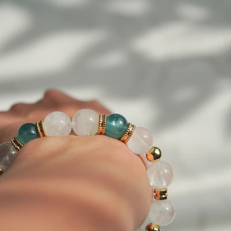 白幽靈藍晶石14KGF手鏈