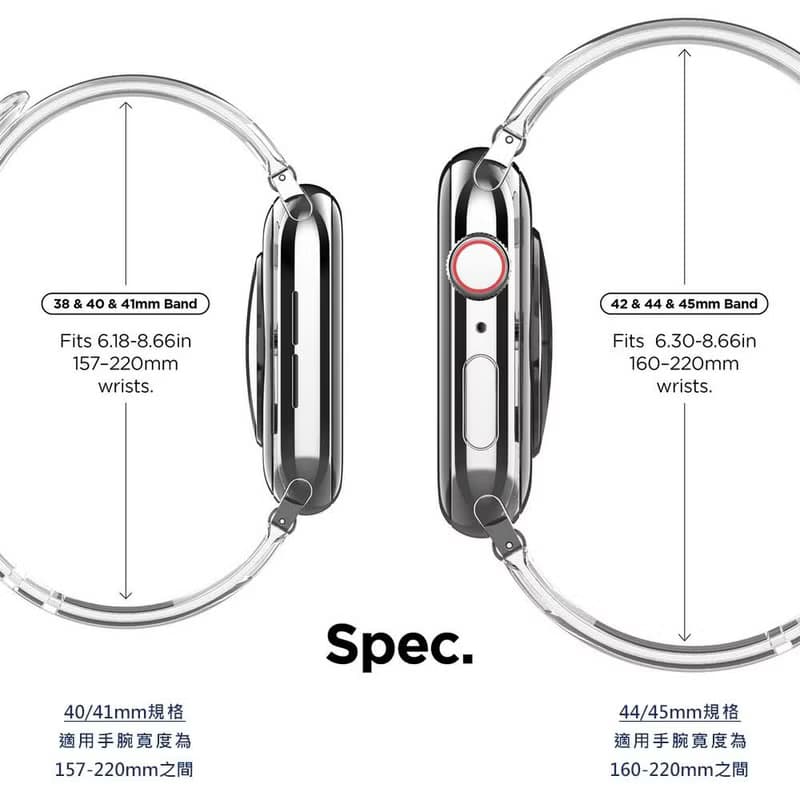 Apple Watch 優質超透明TPU錶帶 S9/8/7/6/5/4/SE