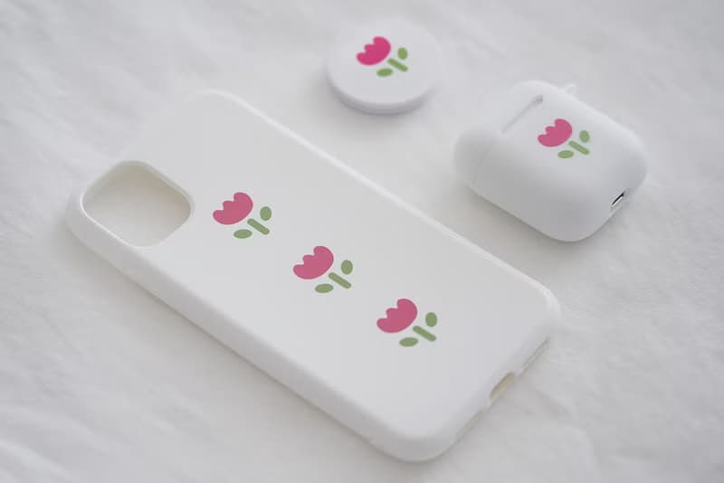 療愈系小花AirPods 1/2/3/Pro TPU收納盒 白色保護套 可來圖定製