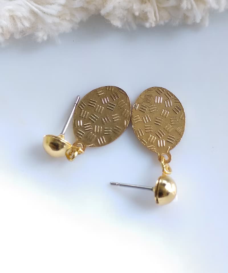 Vintage Jewelry 西洋古董飾品 景泰藍 清新 白底 花卉 針式耳環