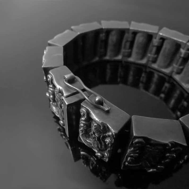 神明系列 / 精雕關公手牌手鍊 / 925銀 / 純手工製作