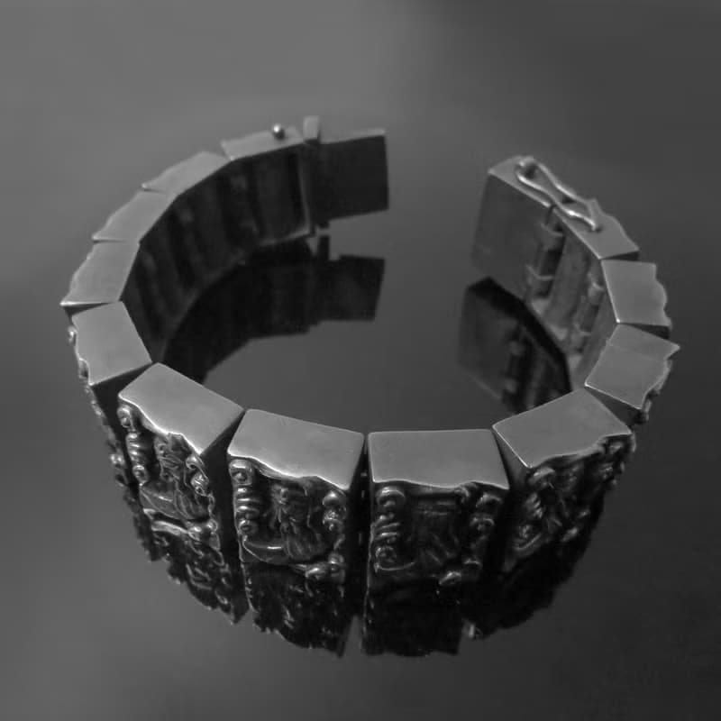 神明系列 / 精雕關公手牌手鍊 / 925銀 / 純手工製作